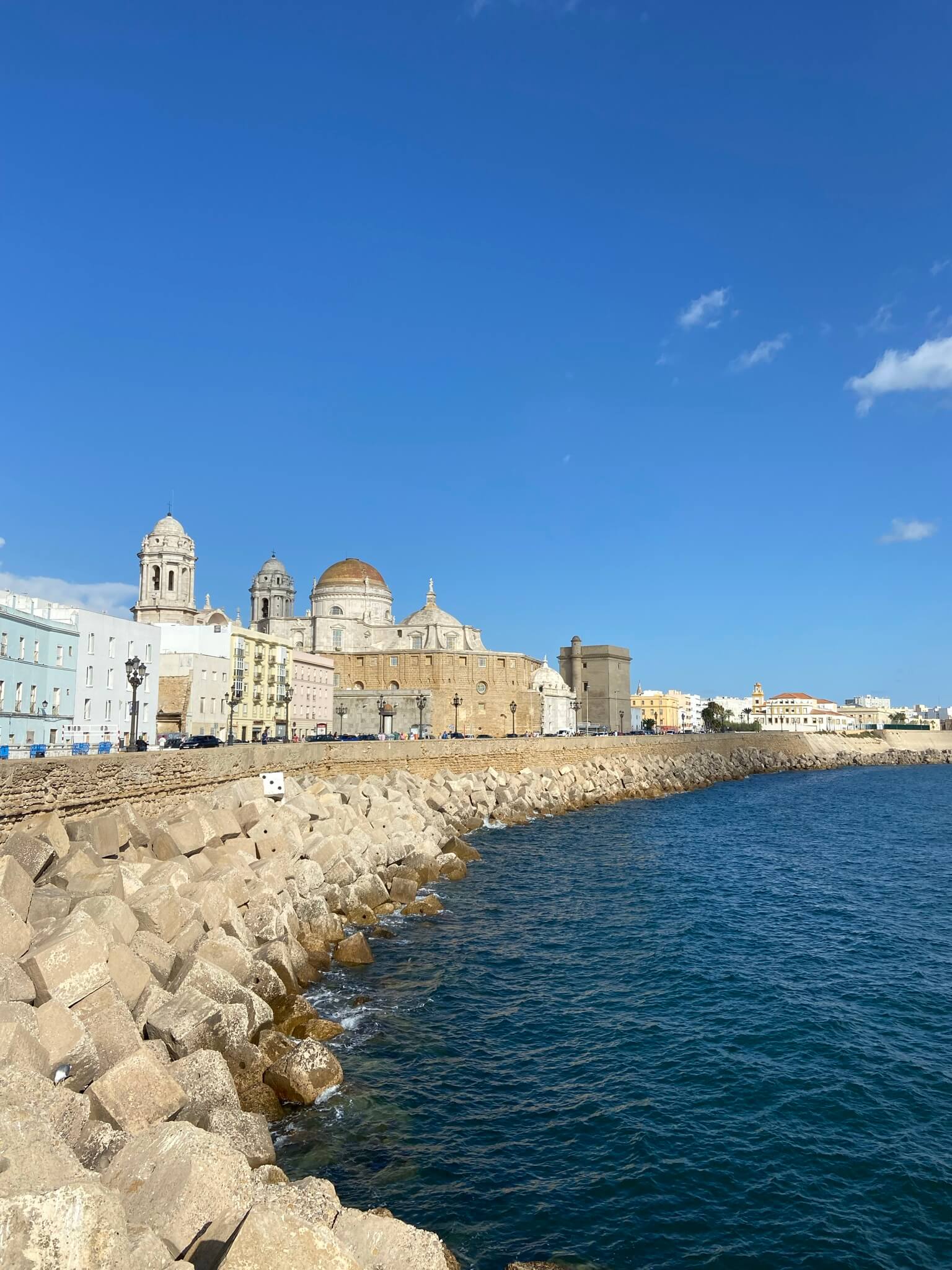 Prachtige skyline met historische gebouwen in Cadiz in Spanje